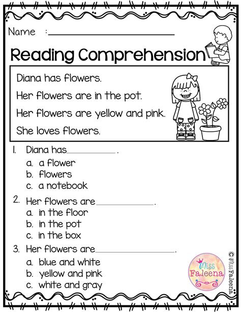  reading comprehension worksheets kindergarten