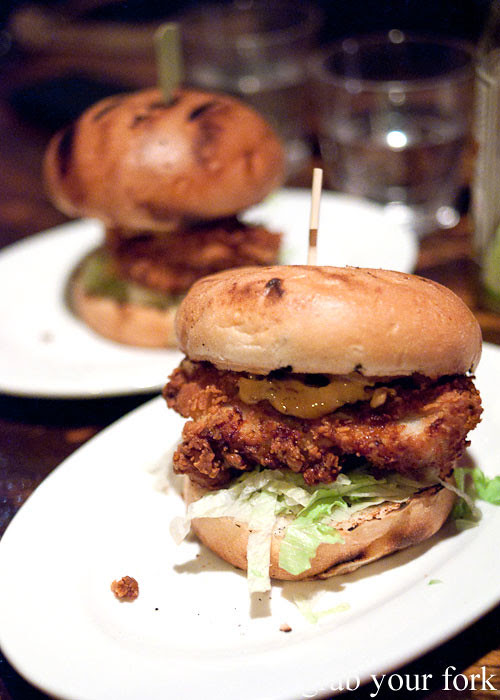 Fried chicken burger at The Dip, Good God Small Club, Sydney
