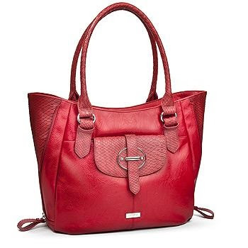 PINKSTIX Python-accent Shoulder Bag with expandable zippered sides ...