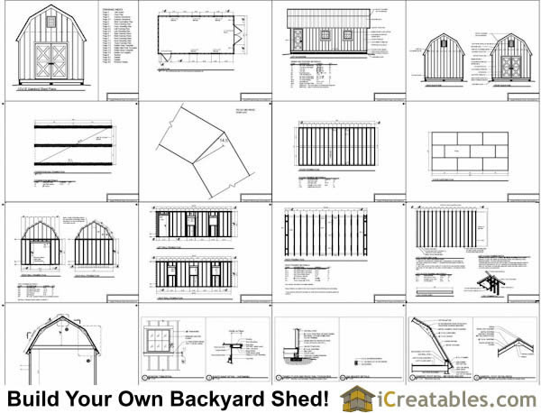 12x24 Gambrel Shed Plans 10x10 barn shed plans