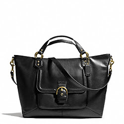 CAMPBELL LEATHER IZZY FASHION SATCHEL - COACH f24683 - BRASS/BLACK