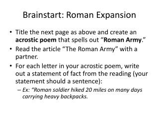 PPT - Internal Developments, External Expansion & the Roman Response