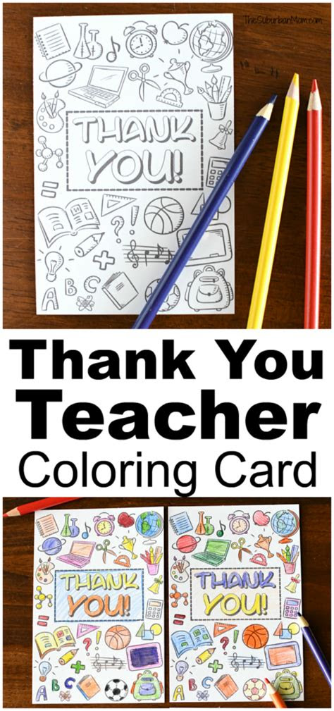 You want to make sure that the card reflects your pers. teacher appreciation coloring page thank you card the suburban mom