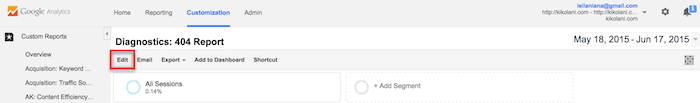 edit custom reports google analytics