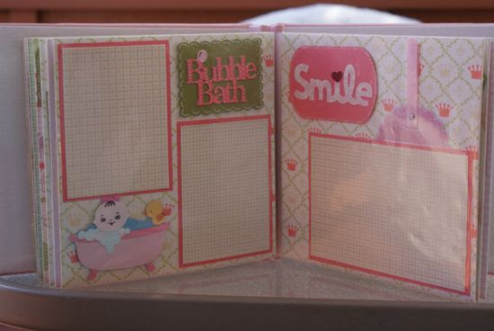 Baby Girl Scrapbook~Pink & Green Floral 8 x 8