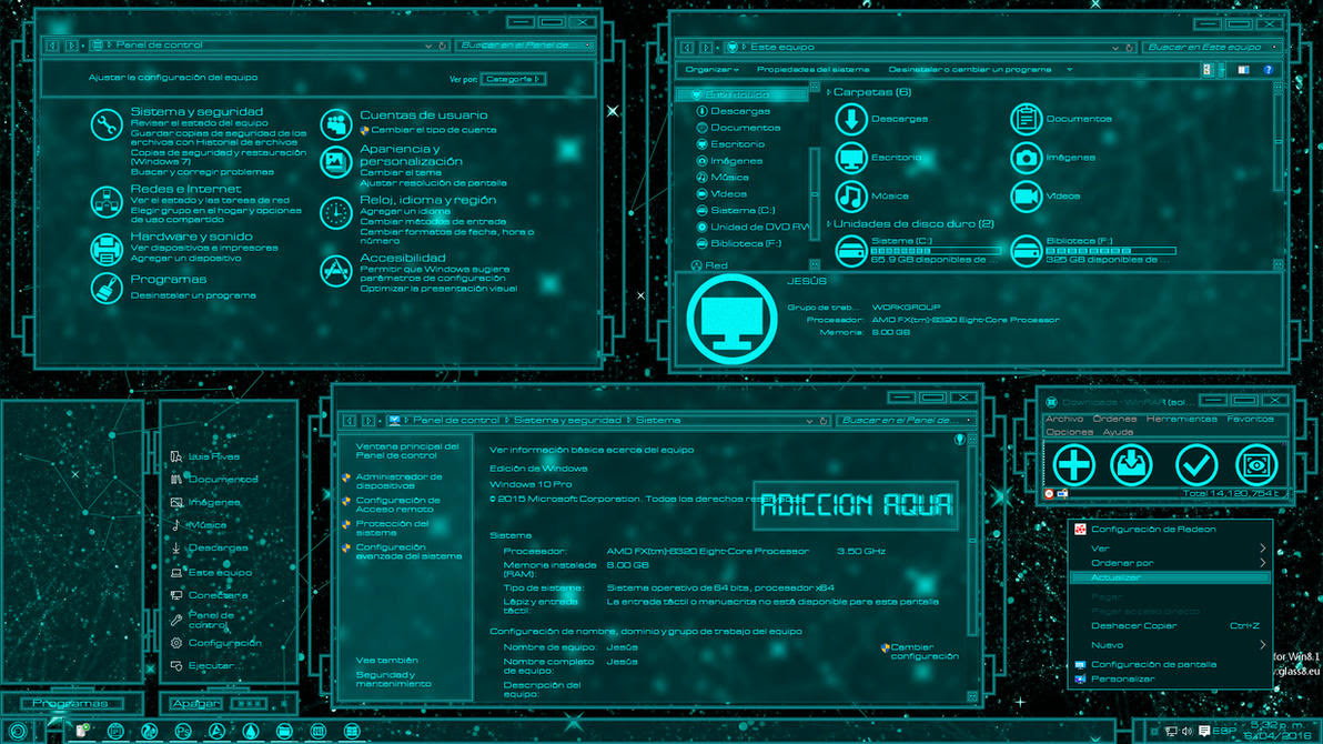 Adiccion Aqua theme for Win10 - SkinPack - Customize Your ...