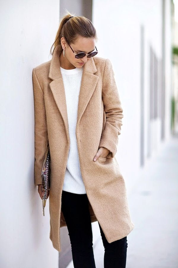 Le Fashion Blog Neutral Textured Camel Coat White Sweater Fall Style Via Late Afternoon