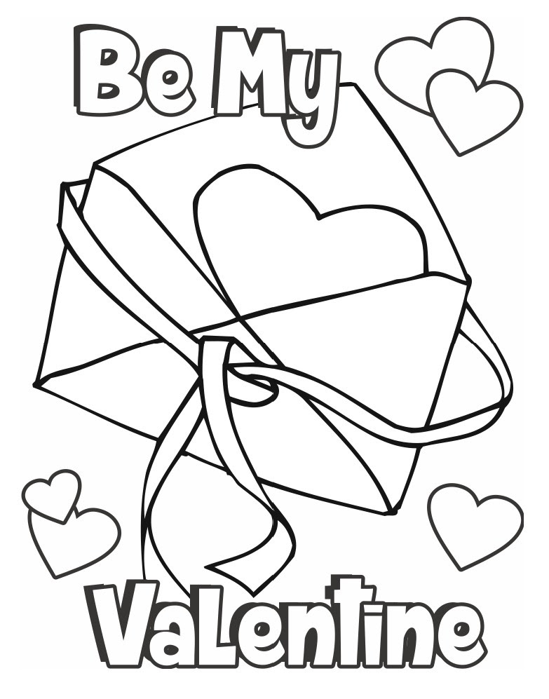 Valentine Coloring Page Card