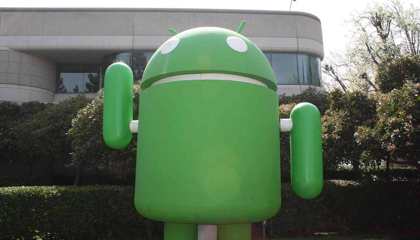 Android lawn statue Google