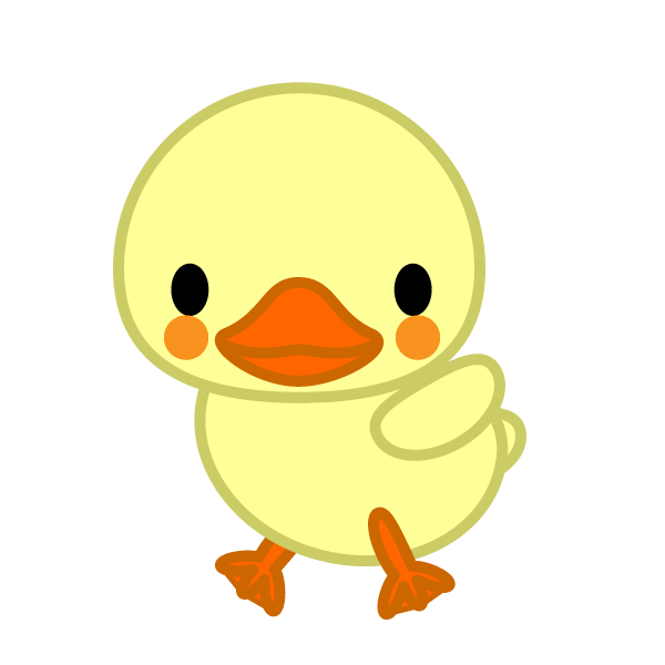 手書き風でかわいいアヒルの無料イラスト 商用フリー オイデ43