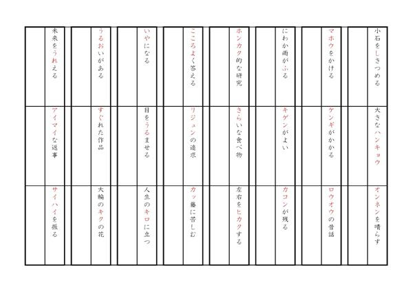 中学生テスト対策問題 1年1学期中間テスト範囲 国語 漢字書き