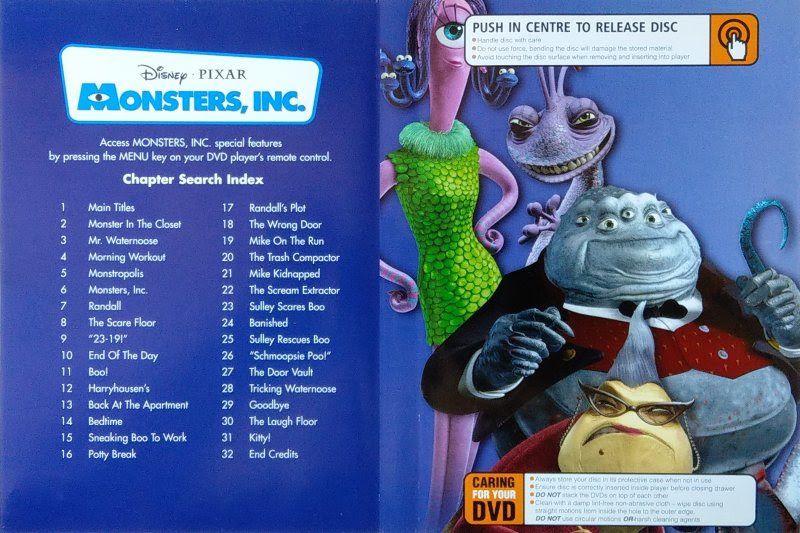 Dvd Monsters Inc Walt Disney Australia