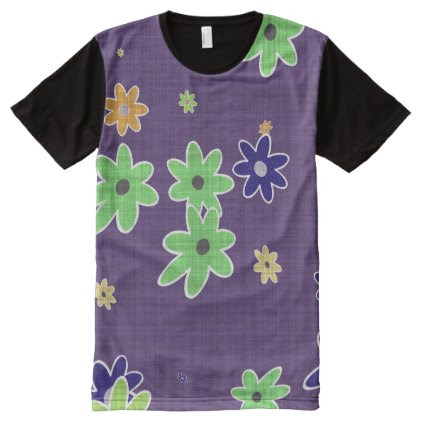 fun drawn flowers colorful design All-Over-Print T-Shirt