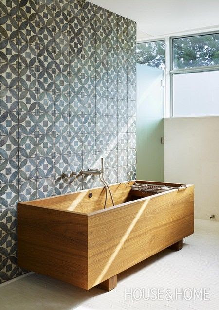 Cement Tile in a Geometric Moroccan circle pattern. Image credit: House and Home