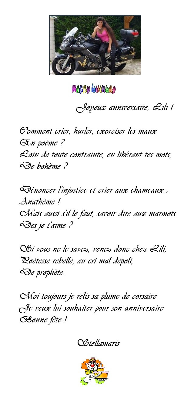 Joyeux Anniversaire Lili Stellamaris Poemes Et Photographie