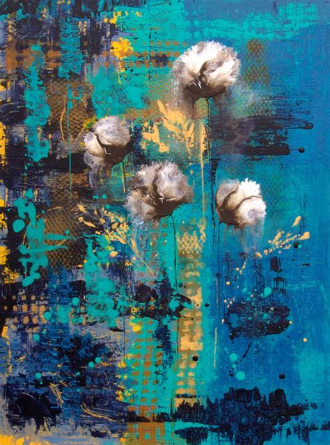 Acrylic paint can be used on most surfaces, including metal. Blue Rain Abstract Painting -Decor Canvas Wall Art Flower