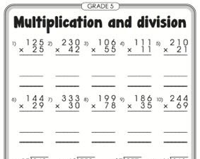 Free Multiplication And Division Worksheets Grade 5