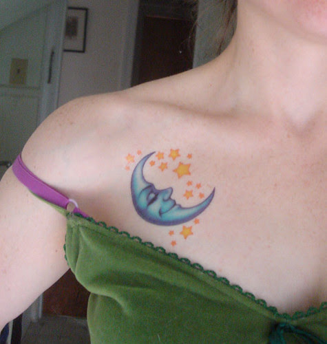 Moon and Stars Tattoo