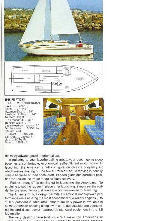 American Mariner 8, 27ft., 1978, Waterloo, Iowa, sailboat 