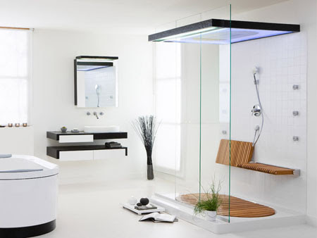 modern glass shower cabin