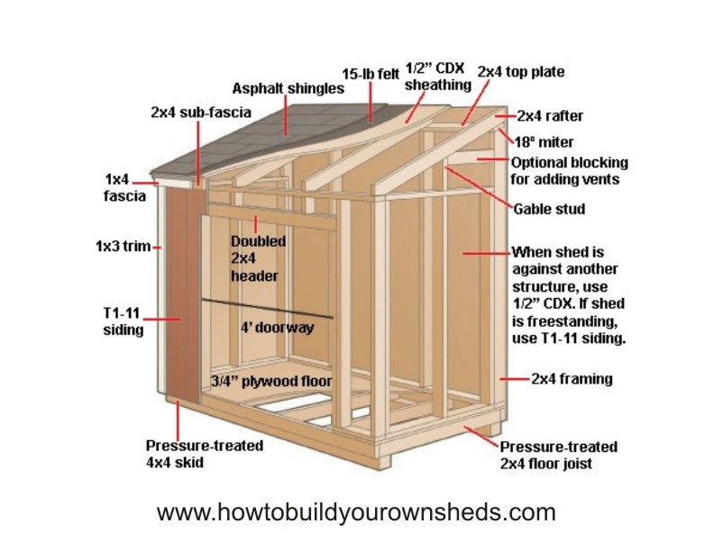 8x12 lean to shed plans free