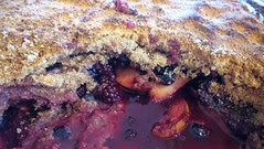 Blackberry, apple and blueberry crumble