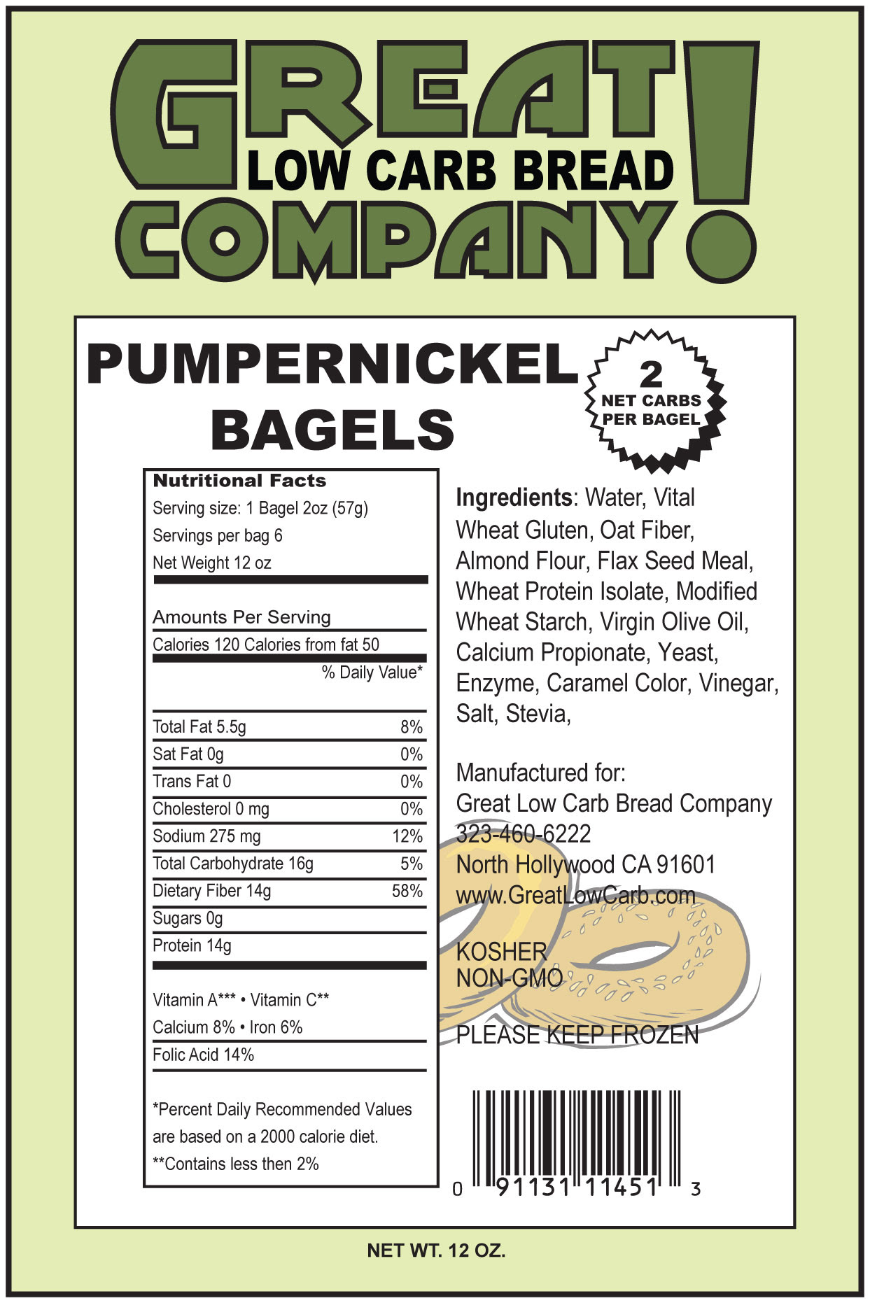 Great Low Carb Pumpernickel Bagels 6 bags (saves $1.00 per ...