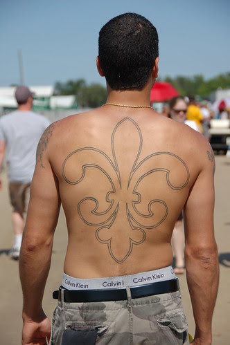 The Raconteurs � sriped boots � Fleur de lis tattoo