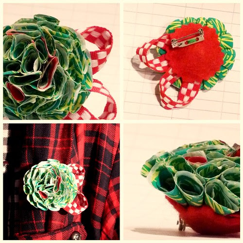 Recycled carrier-bag brooch - Elfin Cheer