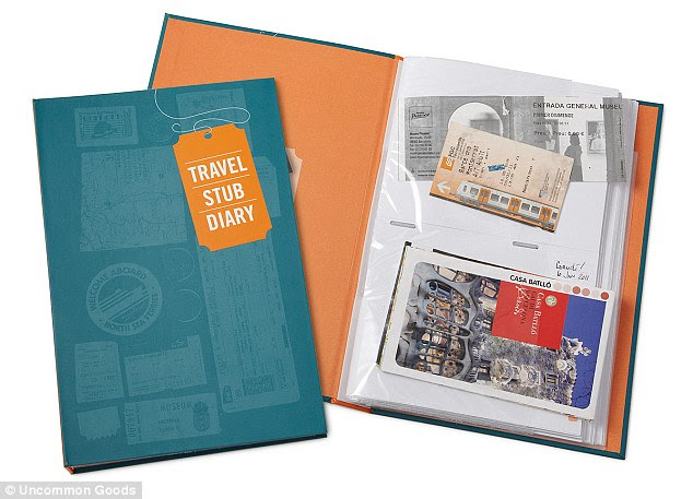 For the travel addict on your list, MailOnline Travel has compiled a list of sure to please gifts. Pictured: Uncommon Good's Travel Stub Diary, available for £8.12