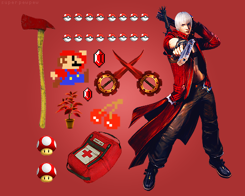 赤はマリオ ピンクは たくさんのゲームキャラを 色別にまとめた画像がキレイ そうさめも