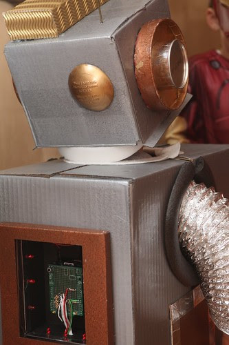 robot costume rear detail