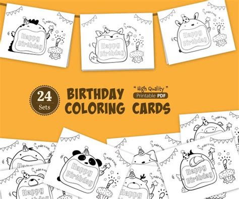  kids birthday card printable birthday party activity etsy