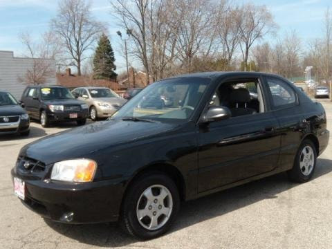 Ebony Black Hyundai Accent in 2001. Ebony Black