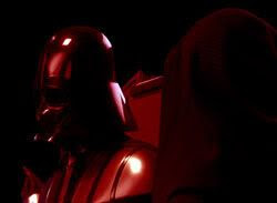 Darth Vader awakens as Darth Sidious looks on
