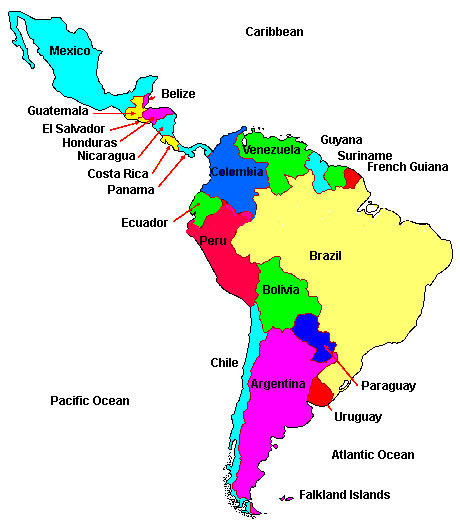 What Countries Are In Latin America Map Latin America Map, Map of Latin America, Map of Latin America 