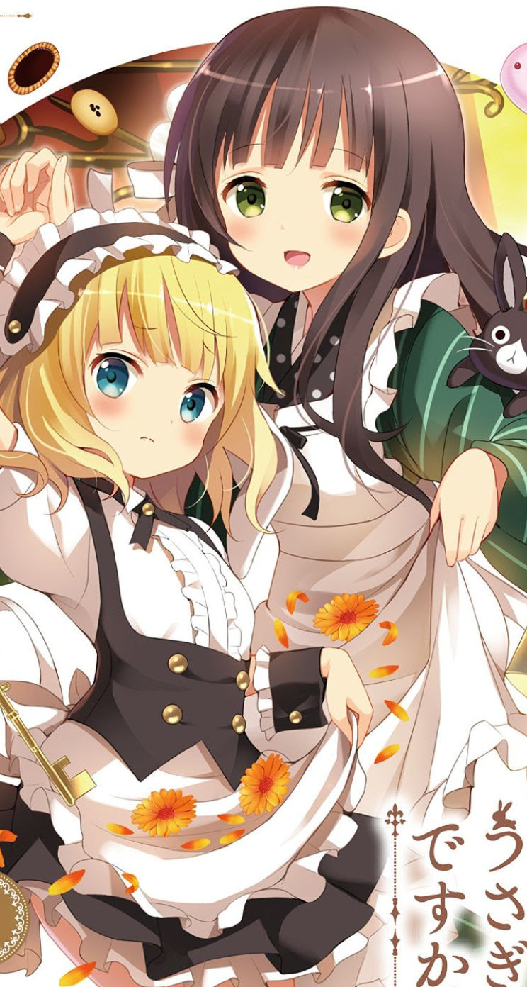 ご注文はうさぎですか Iphone壁紙 19 千夜 シャロ Iphone5壁紙 744 1392 Ios7 他 アニメ壁紙ネット Pc Android Iphone壁紙 画像