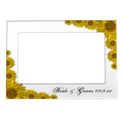 Yellow Sunflower Edge Wedding Picture Frame Photo Frame Magnets
