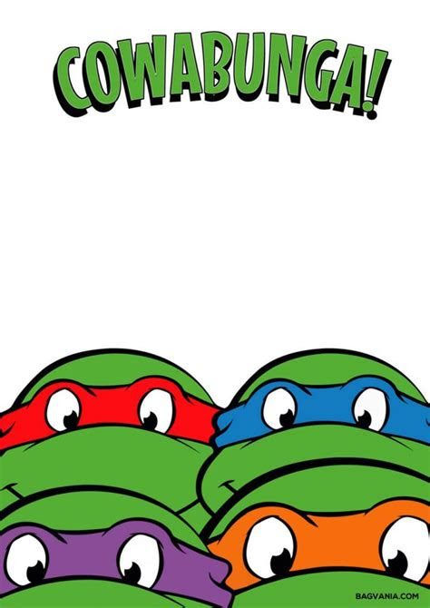  free printable ninja turtle birthday party invitations bagvania free