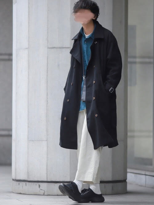 感謝の声続々 メンズトレンチコート 黒 トレンチコート Labelians Fr