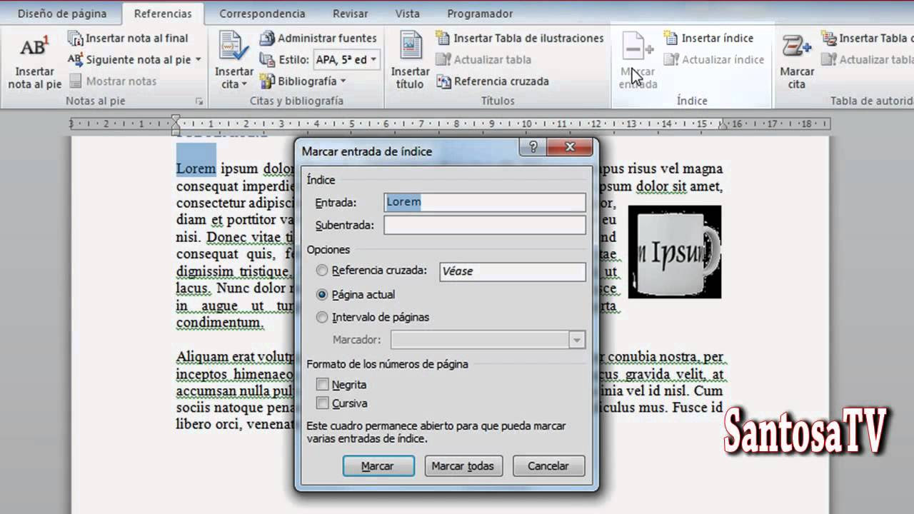 Tablas de contenido, indice e ilustraciones o imagenes (WORD 2010) YouTube