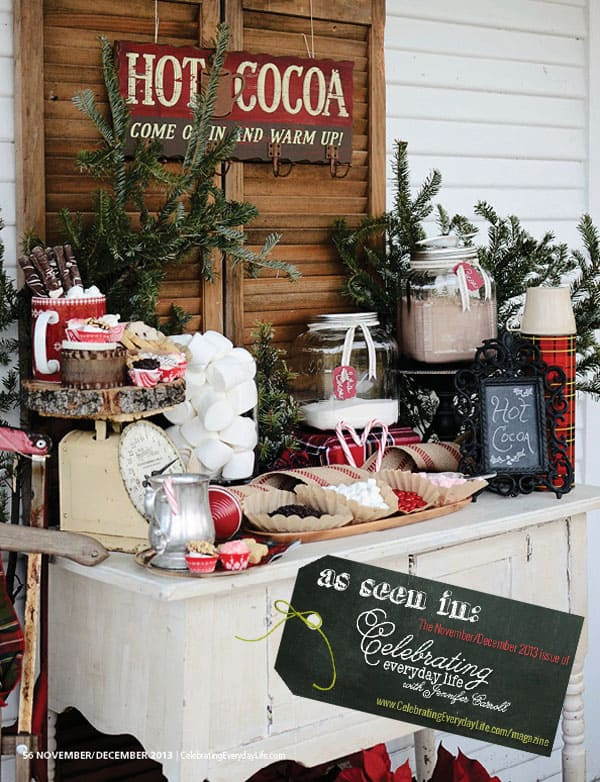 Hot Cocoa Party Ideas from Celebrating Everyday Life with Jennifer Carroll November December 2013