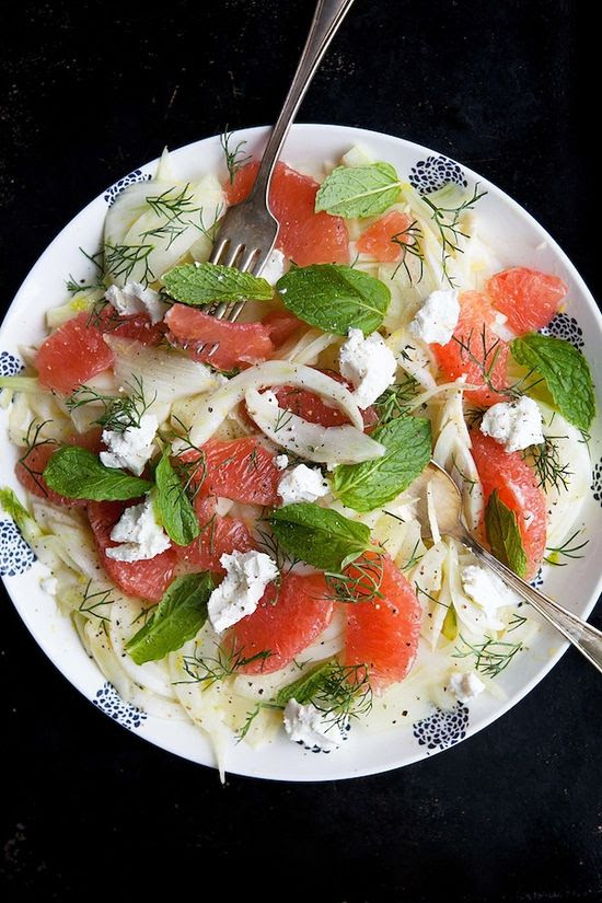 Marinated fennel and grapefruit salad