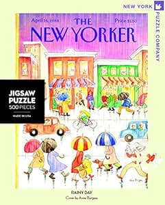 Amazon.com: New York Puzzle Company - New Yorker Rainy Day ...