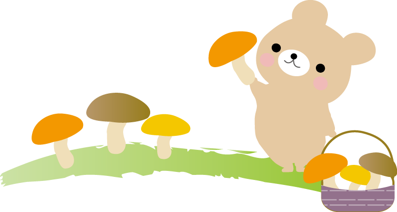 キノコ狩り 秋のイラスト 無料イラスト フリー素材