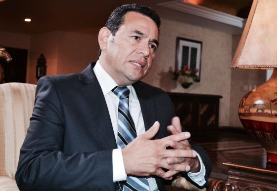 Jimmy Morales, durante la entrevista