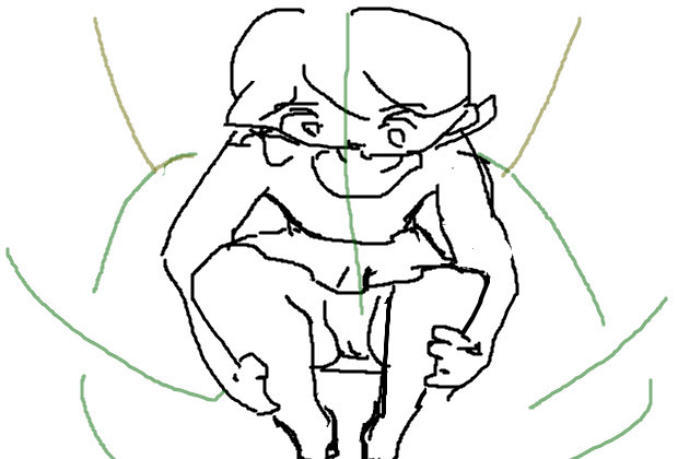 キャラ全体入る体育座りを前から俯瞰で 腿に上がるスカートの表が腹に繋がるところまで見えるように描く ちょこちょこハメ太郎ブログ 修行したいと思ってはいる