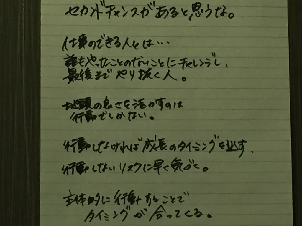 自分にむけての決意 ふじもん