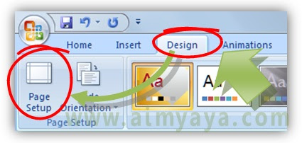 Gambar: Cara mengatur ukuran kertas melalui page setup microsoft powerpoint 