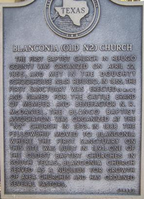 Blanconia Baptist Church historical marker
